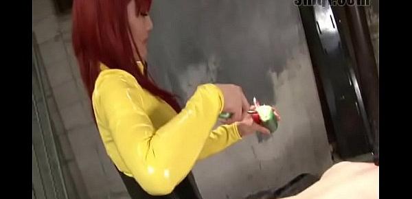  Asian redhead wax torture and pegging